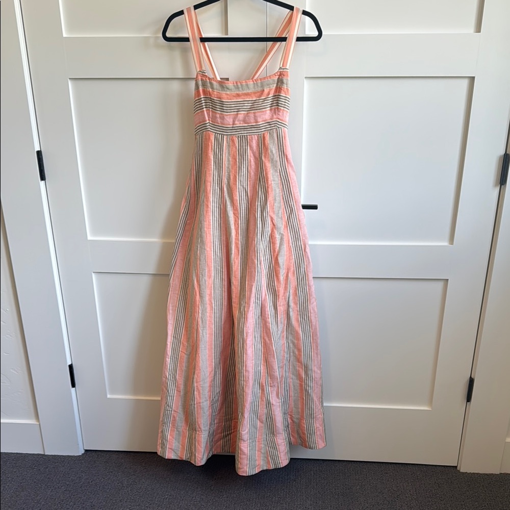 Maeve Striped Pink and White Maxi Dress